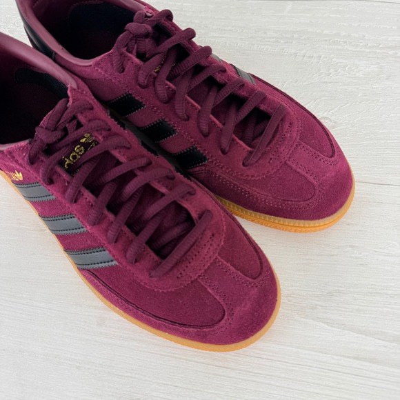 NEW Adidas Handball Spezial Sneakers Men Size 6.5 Womens 8 Burgundy Suede Black - Picture 8 of 13